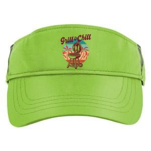 Grill And Chill Vacation Retro Sunset Adult Drive Performance Visor