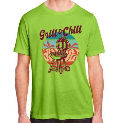 Grill And Chill Vacation Retro Sunset Adult ChromaSoft Performance T-Shirt