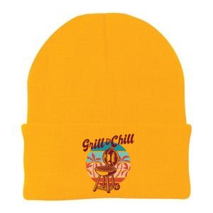 Grill And Chill Vacation Retro Sunset Knit Cap Winter Beanie