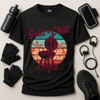 Grill And Chill Vacation Retro Sunset Cooling Performance Crew T-Shirt