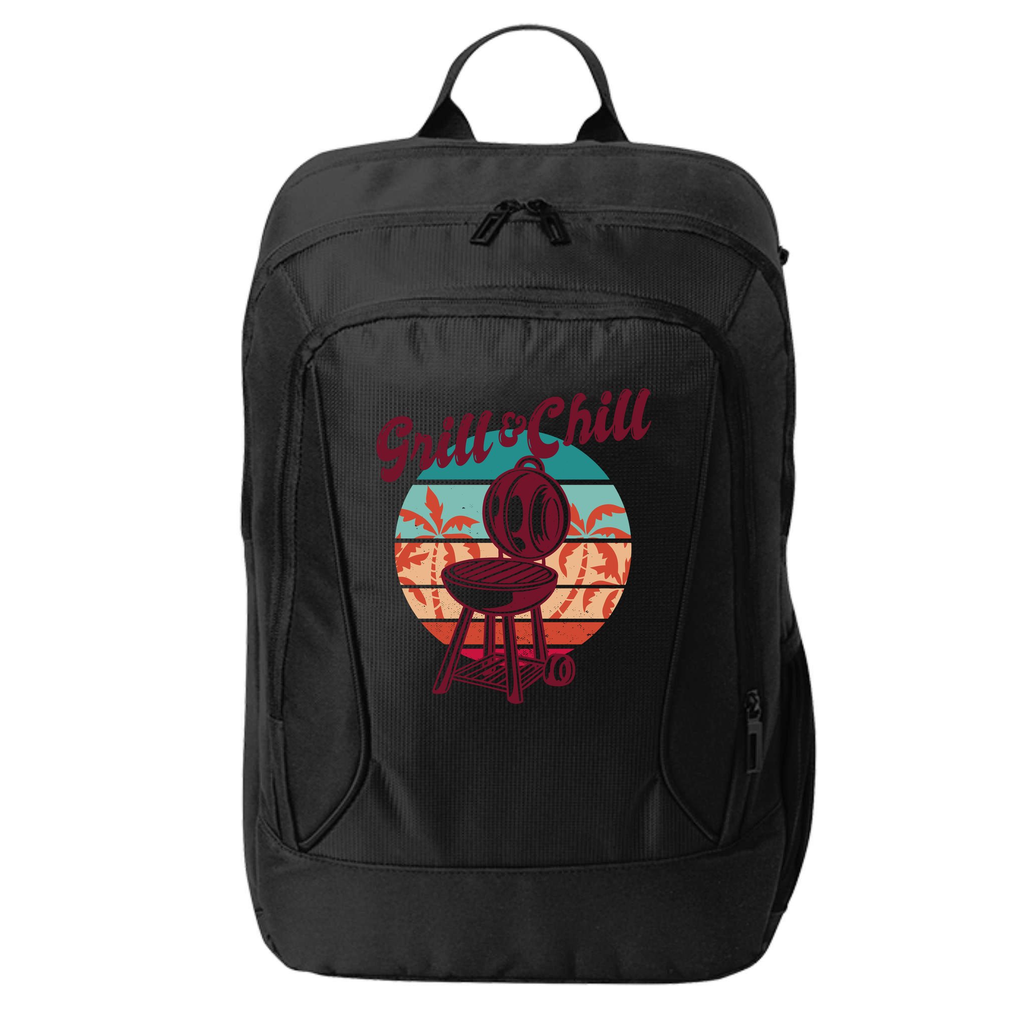 Grill And Chill Vacation Retro Sunset City Backpack