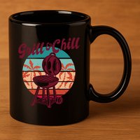 Grill And Chill Vacation Retro Sunset 11oz C Handle Ceramic Mug