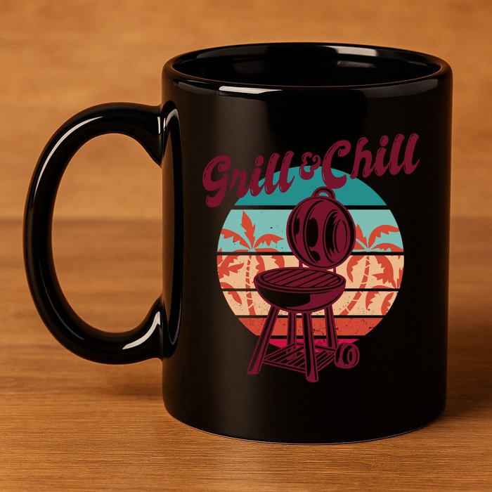 Grill And Chill Vacation Retro Sunset 11oz C Handle Ceramic Mug