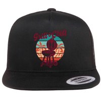 Grill And Chill Vacation Retro Sunset Flatbill Hat