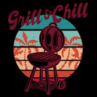 Grill And Chill Vacation Retro Sunset 16 in Basic Backpack