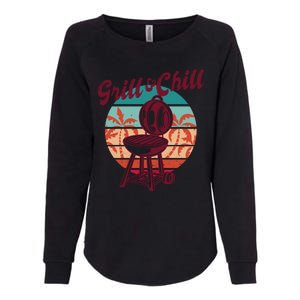 Grill And Chill Vacation Retro Sunset Womens California Wash Sweatshirt