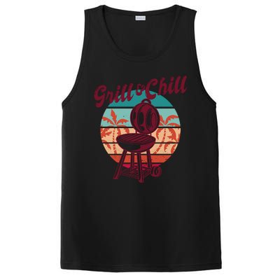 Grill And Chill Vacation Retro Sunset PosiCharge Competitor Tank