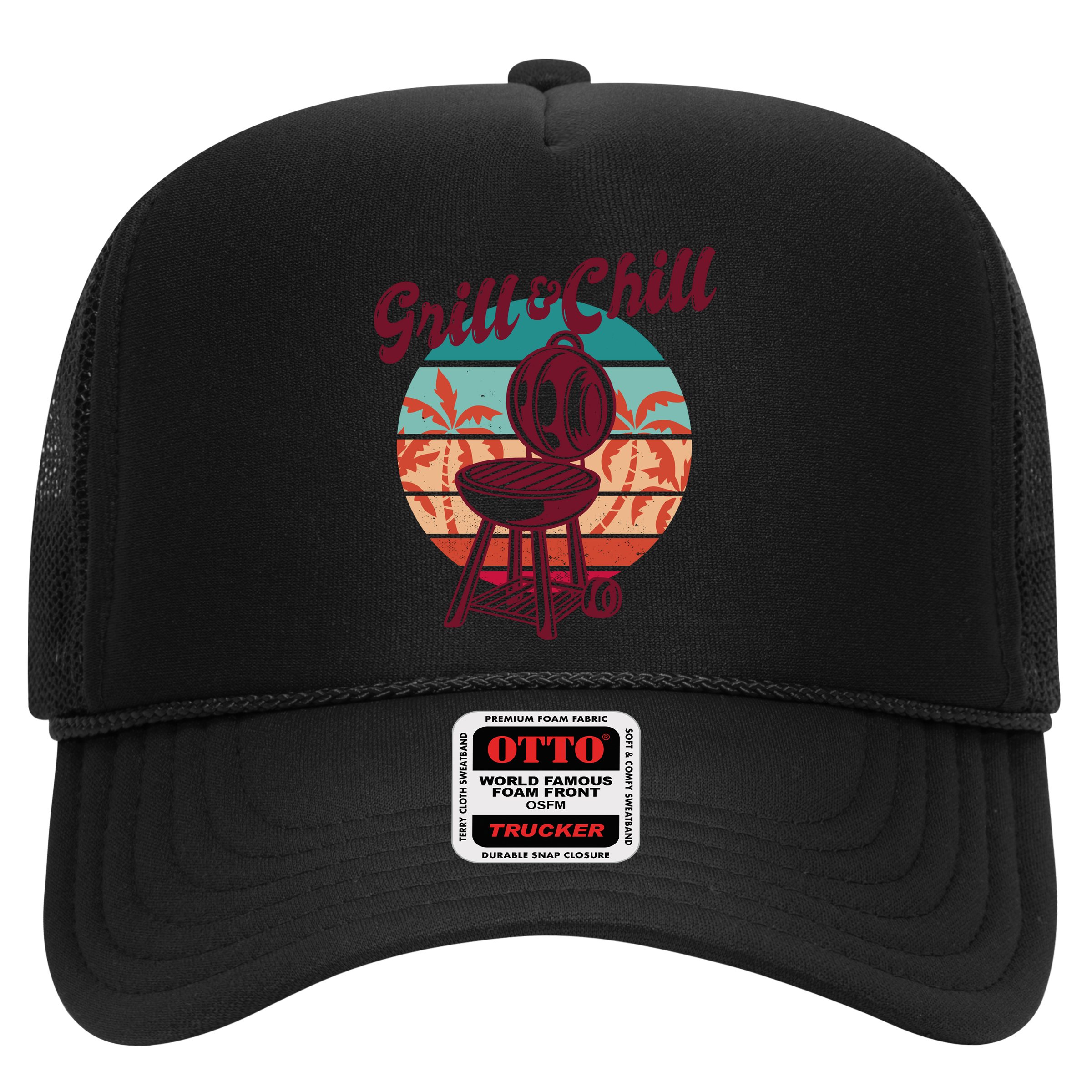 Grill And Chill Vacation Retro Sunset Hat