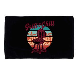 Grill And Chill Vacation Retro Sunset Microfiber Hand Towel