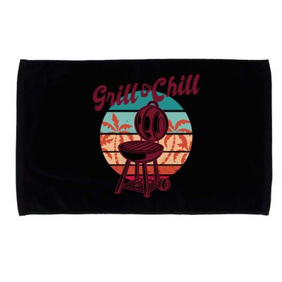 Grill And Chill Vacation Retro Sunset Microfiber Hand Towel