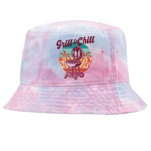 Grill And Chill Vacation Retro Sunset Tie-Dyed Bucket Hat