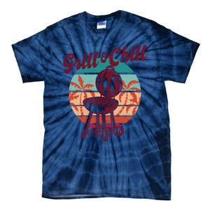 Grill And Chill Vacation Retro Sunset Tie-Dye T-Shirt