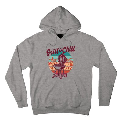 Grill And Chill Vacation Retro Sunset Hoodie