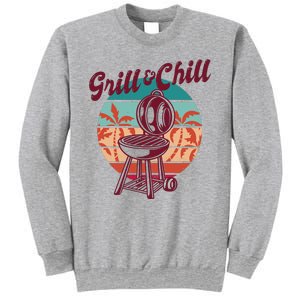 Grill And Chill Vacation Retro Sunset Sweatshirt