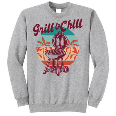 Grill And Chill Vacation Retro Sunset Sweatshirt