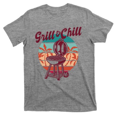 Grill And Chill Vacation Retro Sunset T-Shirt