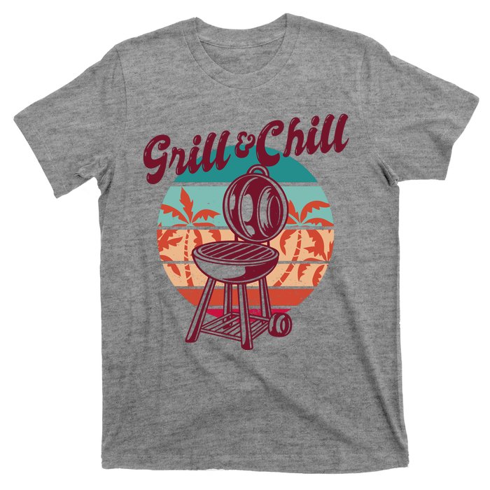 Grill And Chill Vacation Retro Sunset T-Shirt