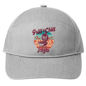 Grill And Chill Vacation Retro Sunset 7-Panel Snapback Hat