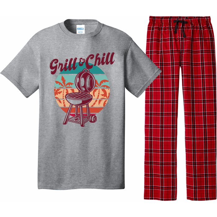 Grill And Chill Vacation Retro Sunset Pajama Set