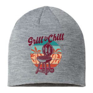 Grill And Chill Vacation Retro Sunset Sustainable Beanie