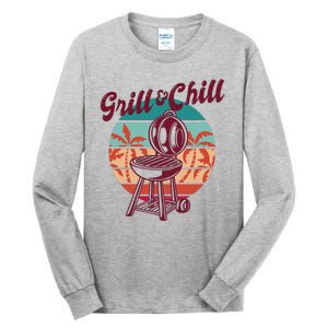 Grill And Chill Vacation Retro Sunset Tall Long Sleeve T-Shirt