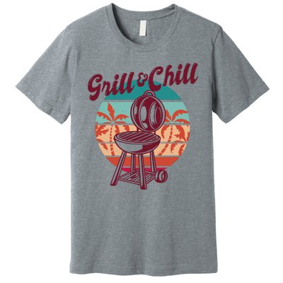 Grill And Chill Vacation Retro Sunset Premium T-Shirt