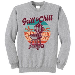 Grill And Chill Vacation Retro Sunset Tall Sweatshirt