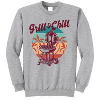 Grill And Chill Vacation Retro Sunset Tall Sweatshirt