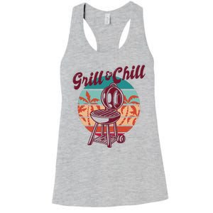 Grill And Chill Vacation Retro Sunset Women's Racerback Tank