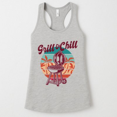 Grill And Chill Vacation Retro Sunset Womens Tank Top