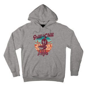 Grill And Chill Vacation Retro Sunset Tall Hoodie