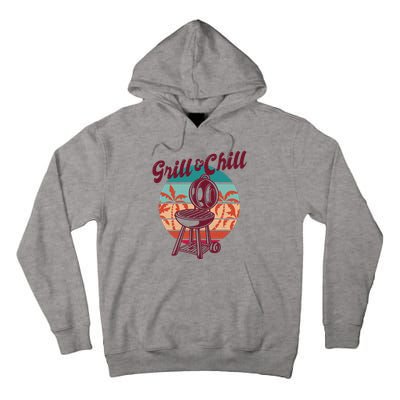 Grill And Chill Vacation Retro Sunset Tall Hoodie