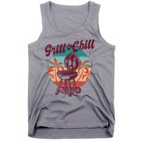 Grill And Chill Vacation Retro Sunset Tank Top