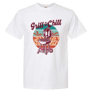 Grill And Chill Vacation Retro Sunset Garment-Dyed Heavyweight T-Shirt