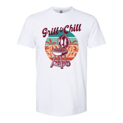 Grill And Chill Vacation Retro Sunset Softstyle CVC T-Shirt