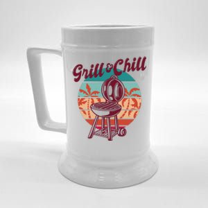 Grill And Chill Vacation Retro Sunset Beer Stein