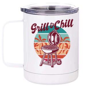 Grill And Chill Vacation Retro Sunset 12 oz Stainless Steel Tumbler Cup