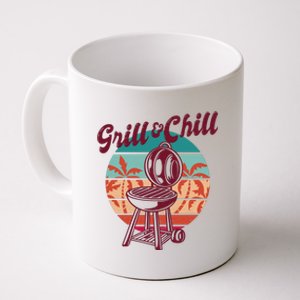 Grill And Chill Vacation Retro Sunset Coffee Mug