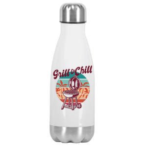 Grill And Chill Vacation Retro Sunset Stainless Steel Insulated Water Bottle