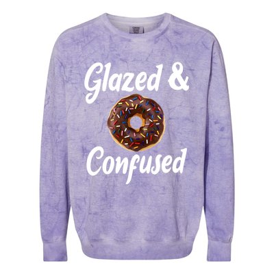 Glazed And Confused Funny Doughnut Sweets Lover Food Foodie Gift Colorblast Crewneck Sweatshirt