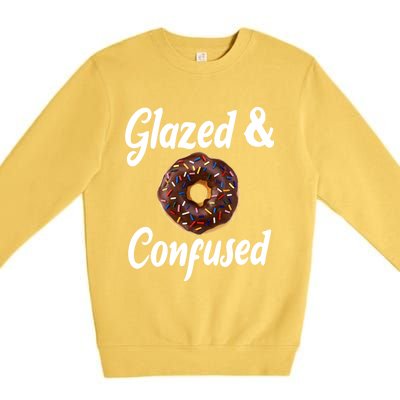 Glazed And Confused Funny Doughnut Sweets Lover Food Foodie Gift Premium Crewneck Sweatshirt