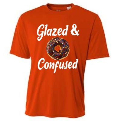 Glazed And Confused Funny Doughnut Sweets Lover Food Foodie Gift Cooling Performance Crew T-Shirt