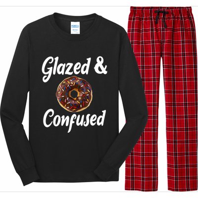 Glazed And Confused Funny Doughnut Sweets Lover Food Foodie Gift Long Sleeve Pajama Set