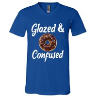 Glazed And Confused Funny Doughnut Sweets Lover Food Foodie Gift V-Neck T-Shirt