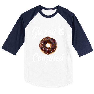 Glazed And Confused Funny Doughnut Sweets Lover Food Foodie Gift Baseball Sleeve Shirt