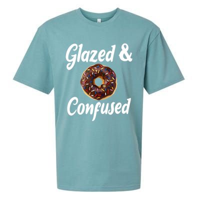 Glazed And Confused Funny Doughnut Sweets Lover Food Foodie Gift Sueded Cloud Jersey T-Shirt