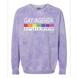 Gay Agenda Csd Pride Day Outfit Lesbian Lgbtq Lgbtq+ Meaningful Gift Colorblast Crewneck Sweatshirt