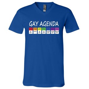 Gay Agenda Csd Pride Day Outfit Lesbian Lgbtq Lgbtq+ Meaningful Gift V-Neck T-Shirt