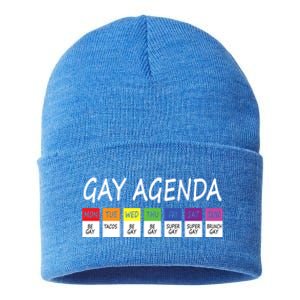 Gay Agenda Csd Pride Day Outfit Lesbian Lgbtq Lgbtq+ Meaningful Gift Sustainable Knit Beanie