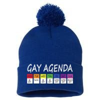 Gay Agenda Csd Pride Day Outfit Lesbian Lgbtq Lgbtq+ Meaningful Gift Pom Pom 12in Knit Beanie